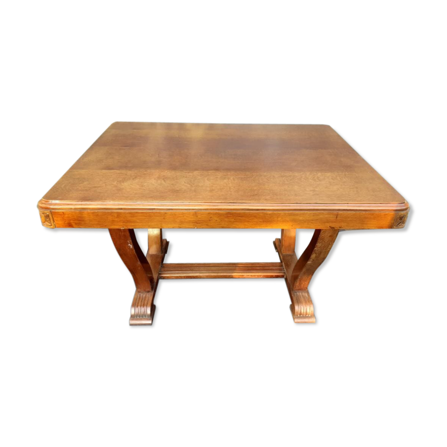 Art Deco lyre table 2 extensions 4/8 guests