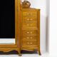 Large Art Nouveau linen cupboard in oak and mirror - 1900-1920