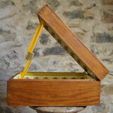 Vintage lined interior wooden long box