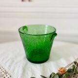 Small bubble glass ice bucket in the style of Biot