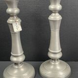 Pair of candlesticks in sitoleux tin 94% - h 27 cm