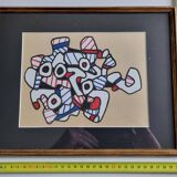 Sérigraphie d’après Jean Dubuffet, encadrée, années 70, 31 x 25 cm