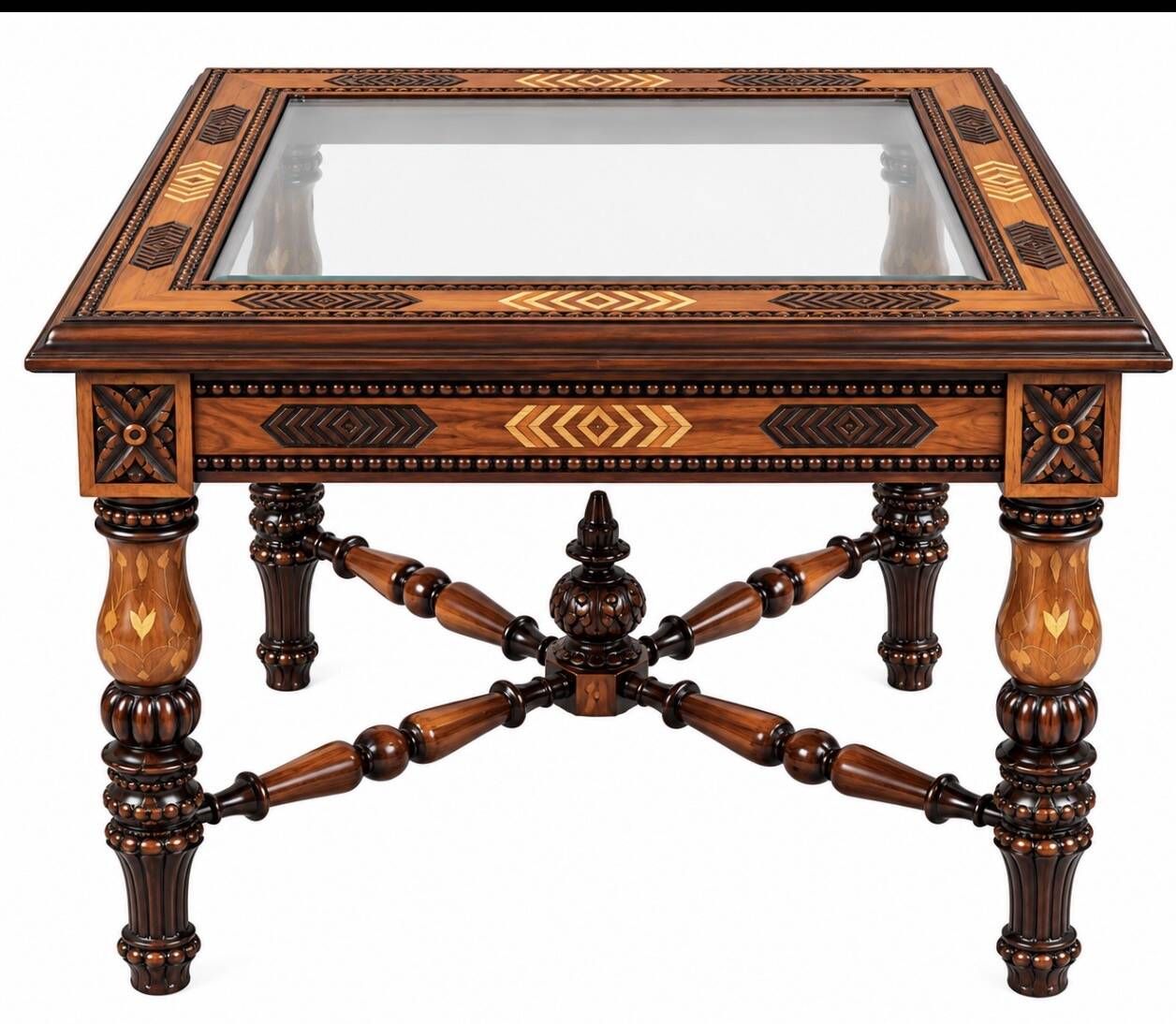 Set of 3 carved wooden coffee tables Chiniot, Pakistan