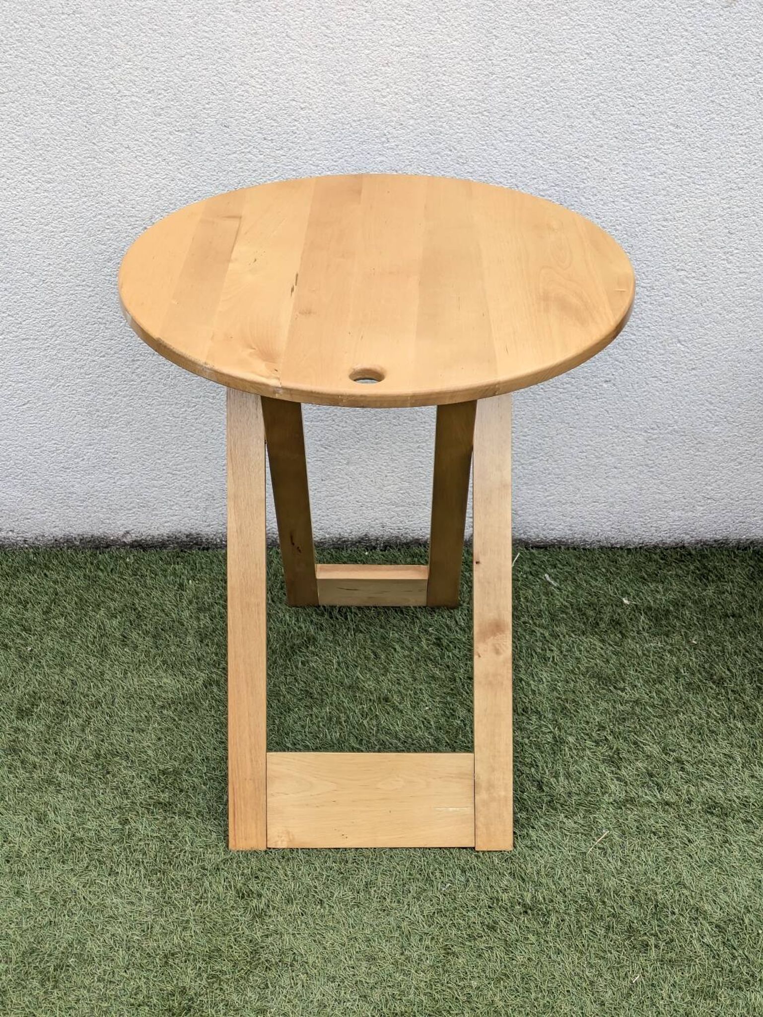 Table pliante design “Suzy” Adrian Reed bois blond vintage 80