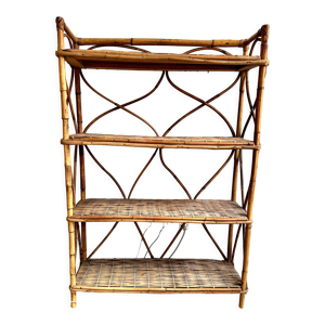 Etagère en rotin vintage