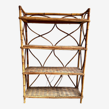 Vintage rattan shelf