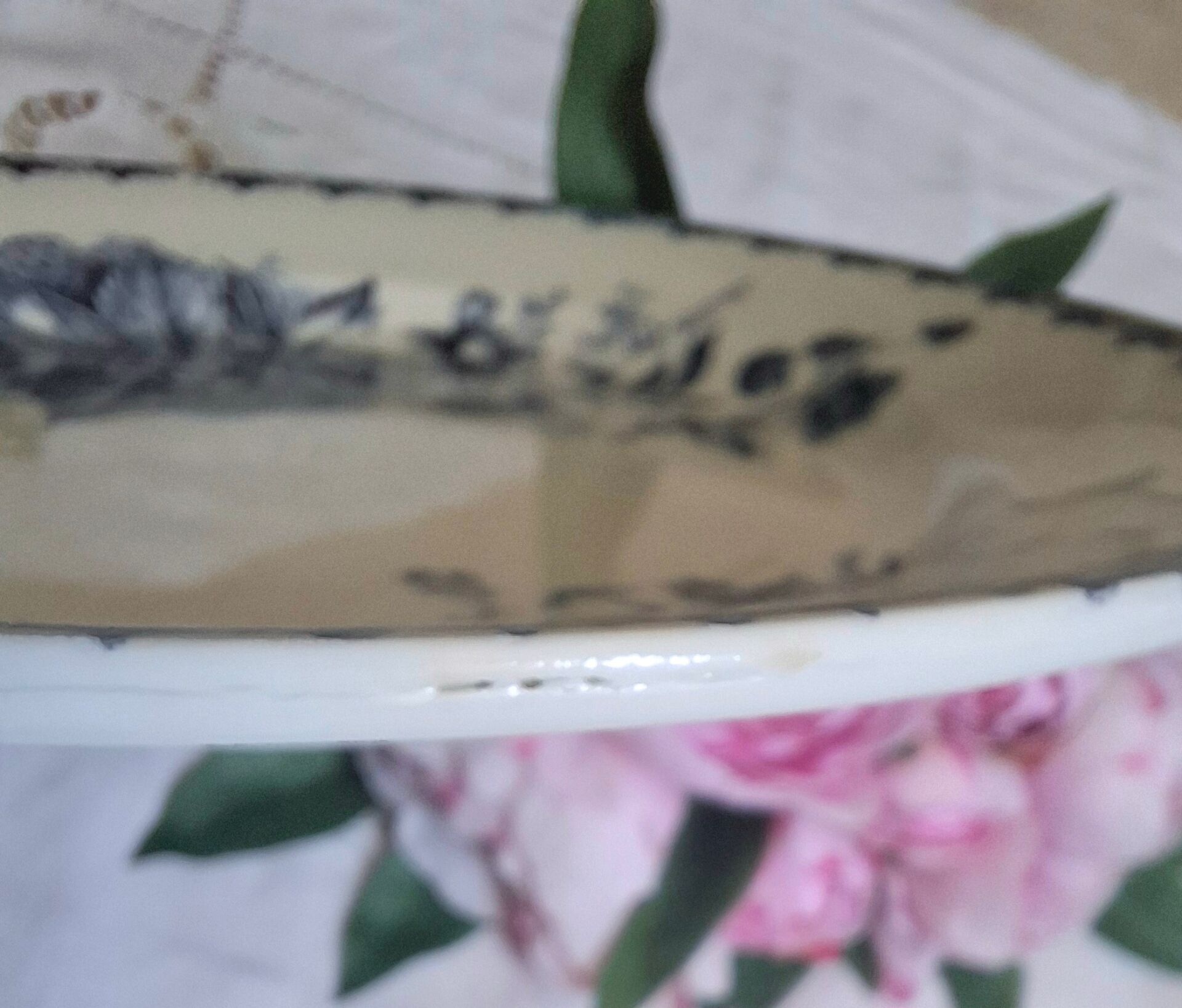 Old mismatched flat plates made of ironstone earthenware.