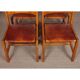 Ensemble de 4 chaises Maison Regain en orme et cuir, 1980