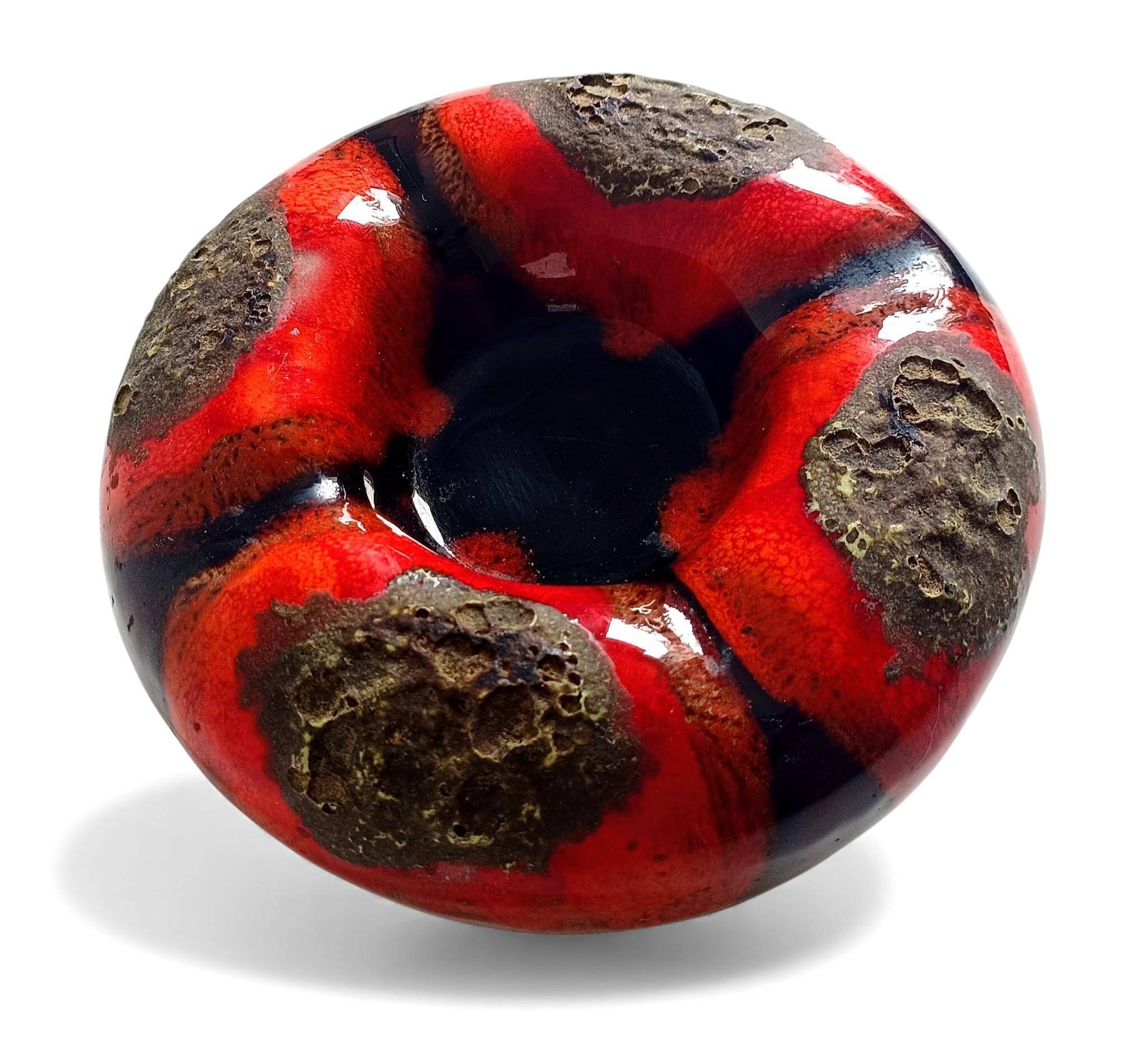 Sculptural Vallauris Ceramic Vide-Poche, Fat Lava Glaze, France, 1950s