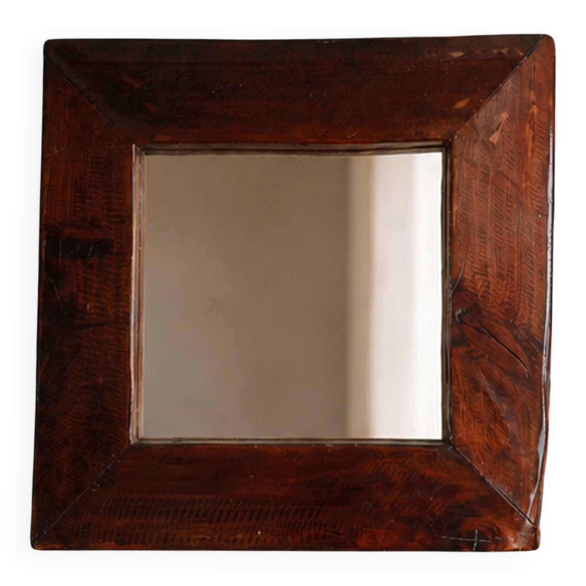 Vintage Spanish brutalist mirror, 1970s.