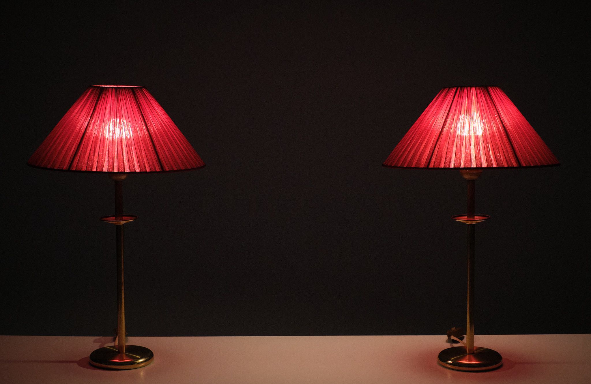 Lampes de table vintage en laiton, années 1970