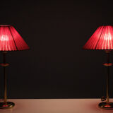 Lampes de table vintage en laiton, années 1970