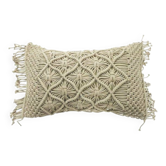 Beige braided macramé cushion 30x50 cm