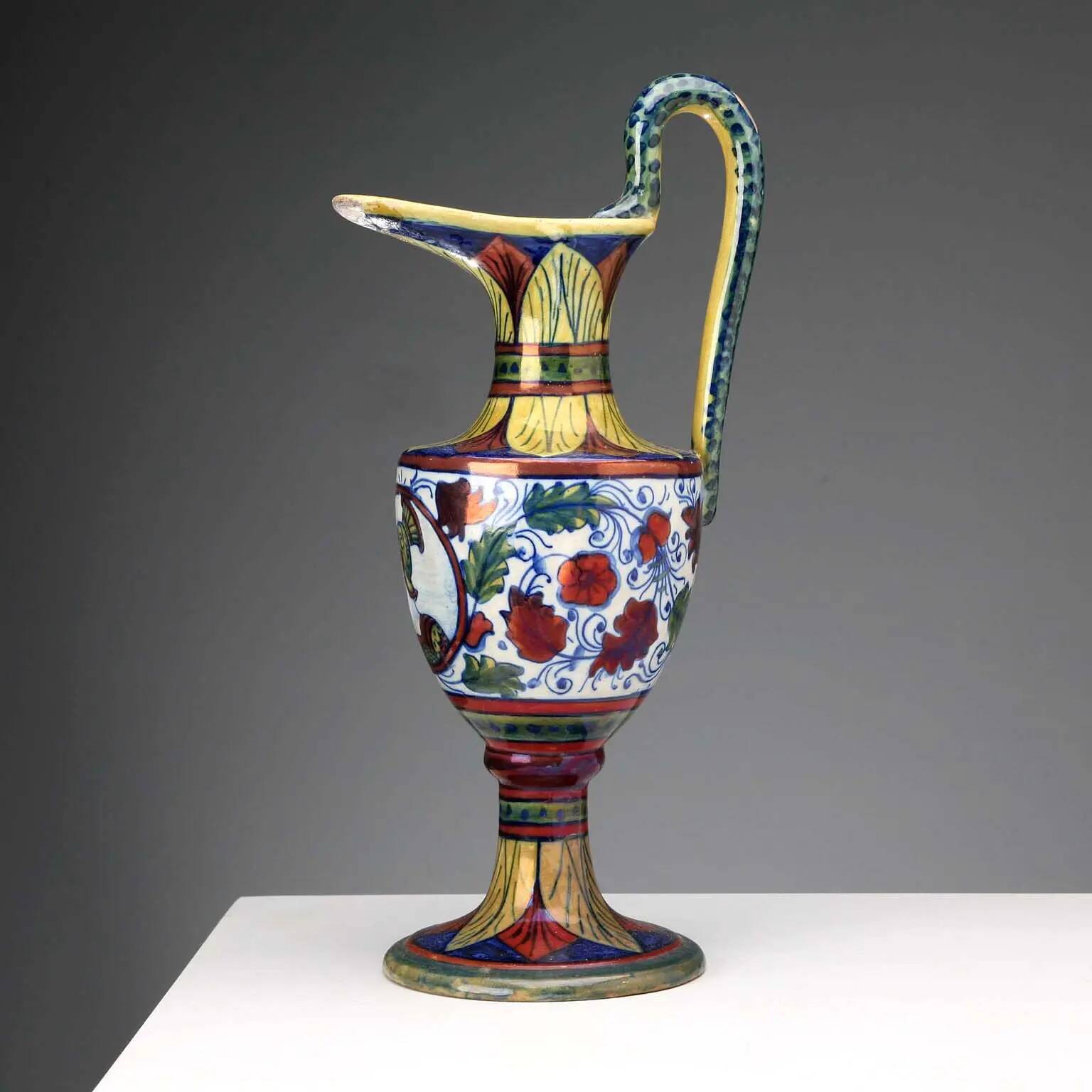 Vintage majolica vase, Gualdo Tadino factory, Italy, 1930s.