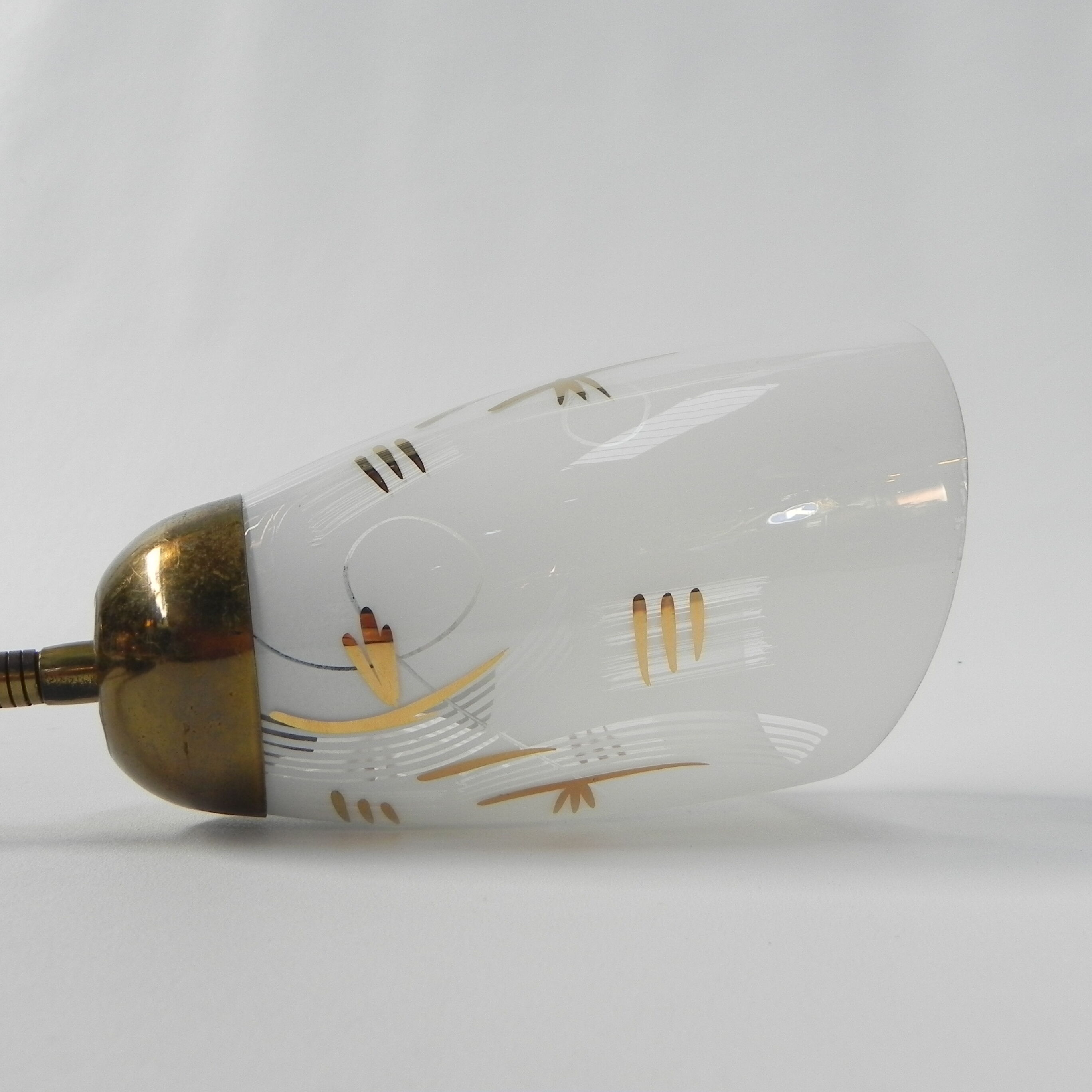 Vintage wall lamp with tube rods and 2 glass shades