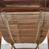 Folding bamboo lounge chair from the early 20th century