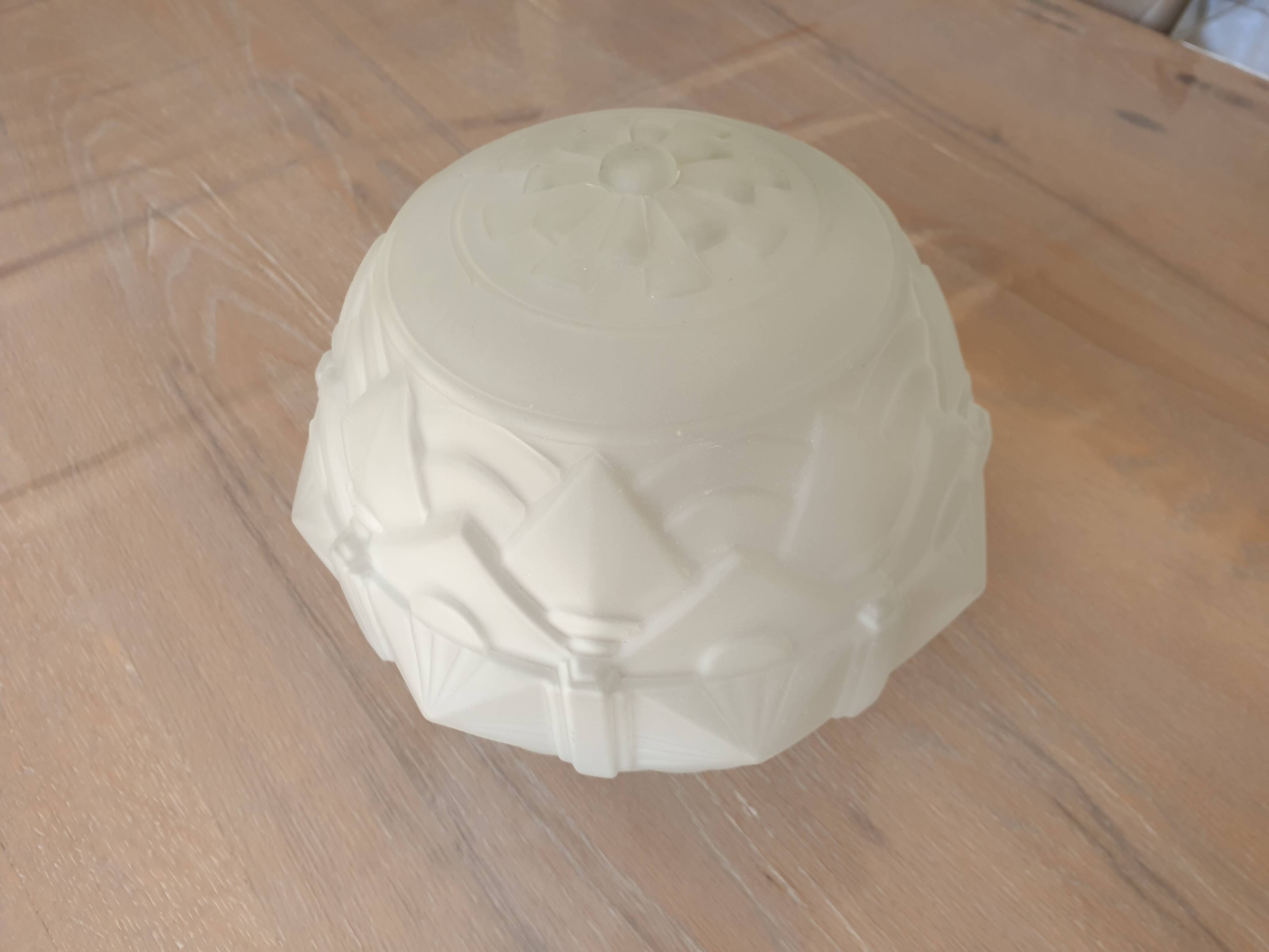 Antique Glass Paste Globe Pendant Light - Art Deco Ceiling Light