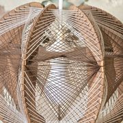 Vintage Scandinavian suspension string art wood and thread – 1970s design