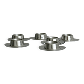 Set of 6 brushed stainless steel egg cups