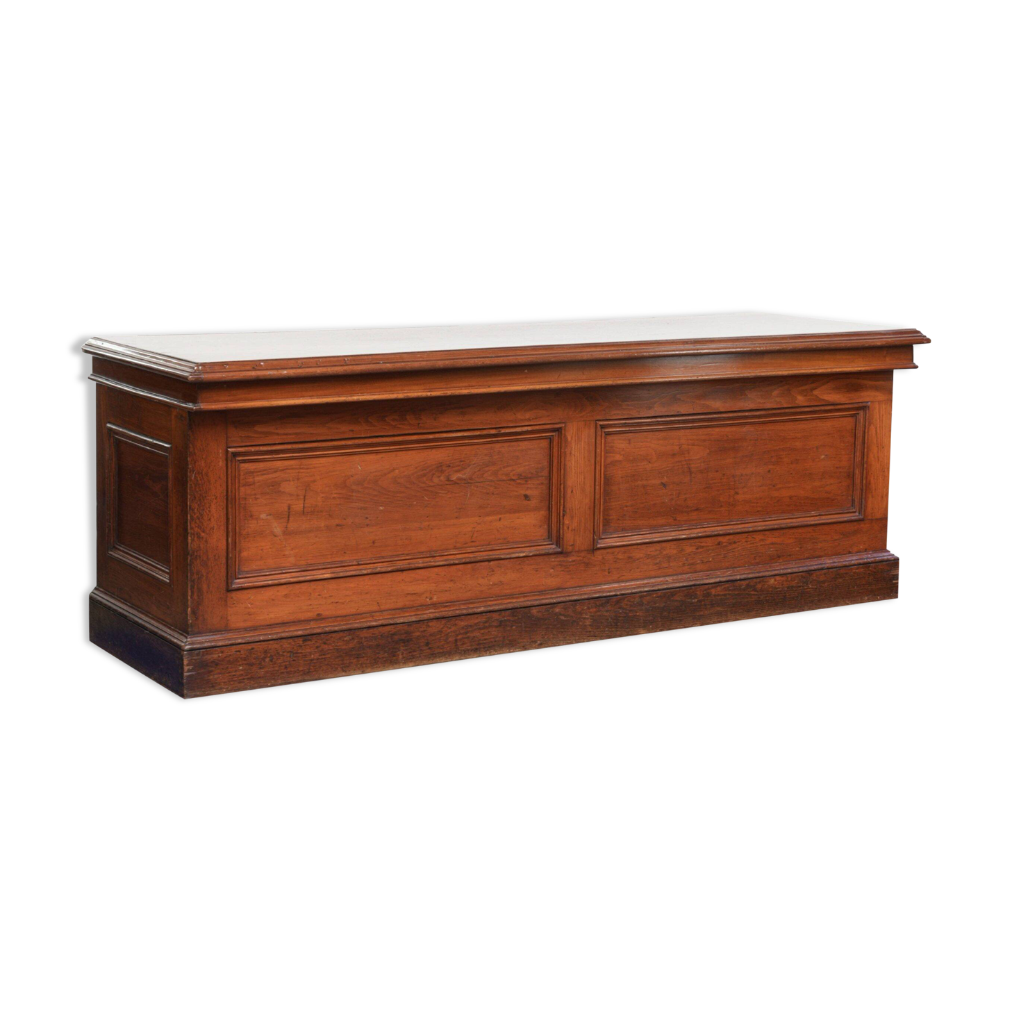 Large antique English shop counter / fabric counter from the 19th century