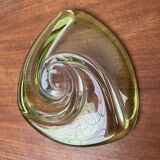 Mid-century modern crystal fruit bowl by Rene Delvenne for Val Saint Lambert, Belgium, 1960s.