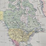 Large planisphere world map 105 by 74cm