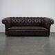 Dark-flamed english chesterfield 2.5-seater sofa/button seat
