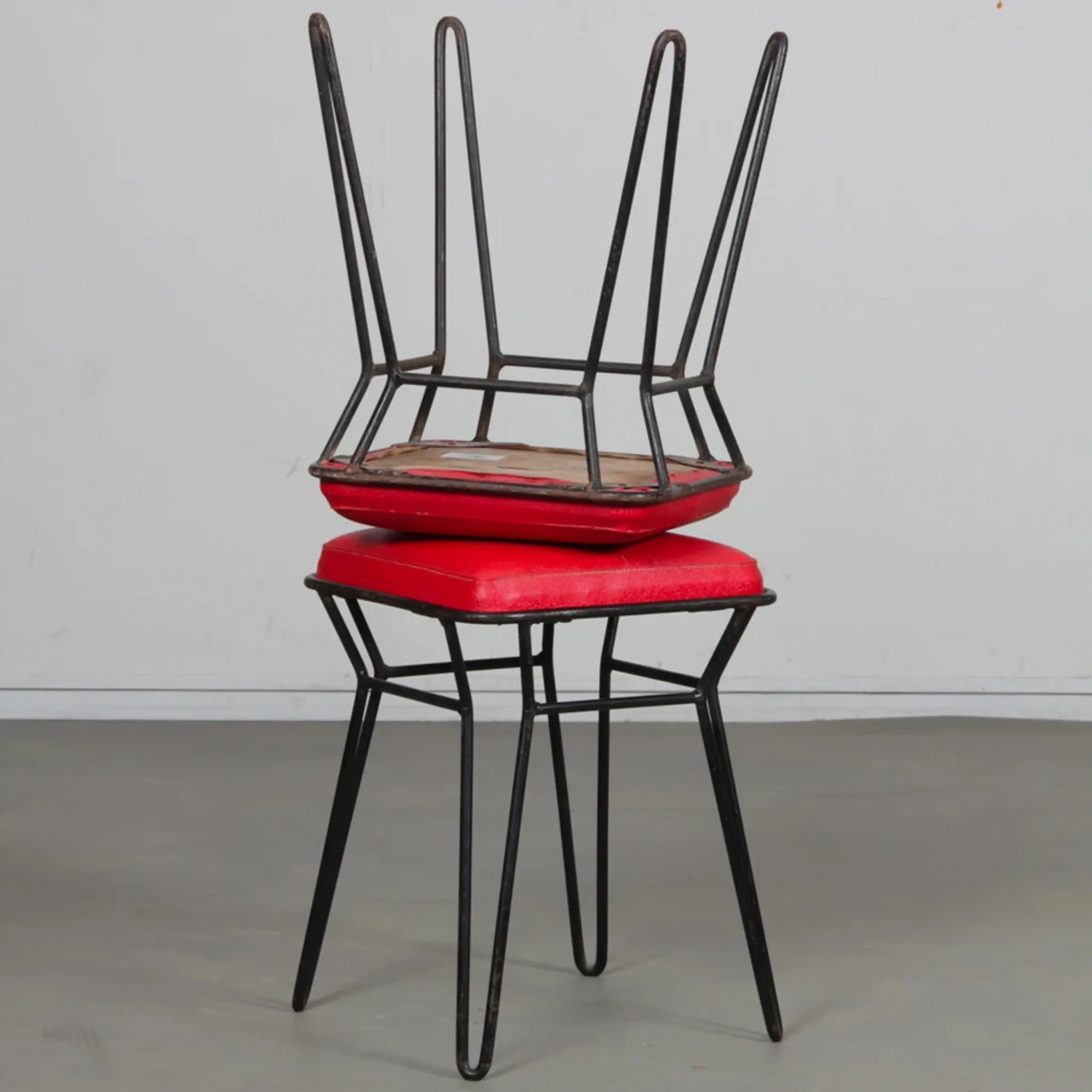 Paire de tabourets en métal, circa 1960