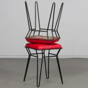 Paire de tabourets en métal, circa 1960