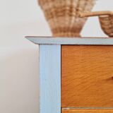 Retro chest of drawers with spindle legs