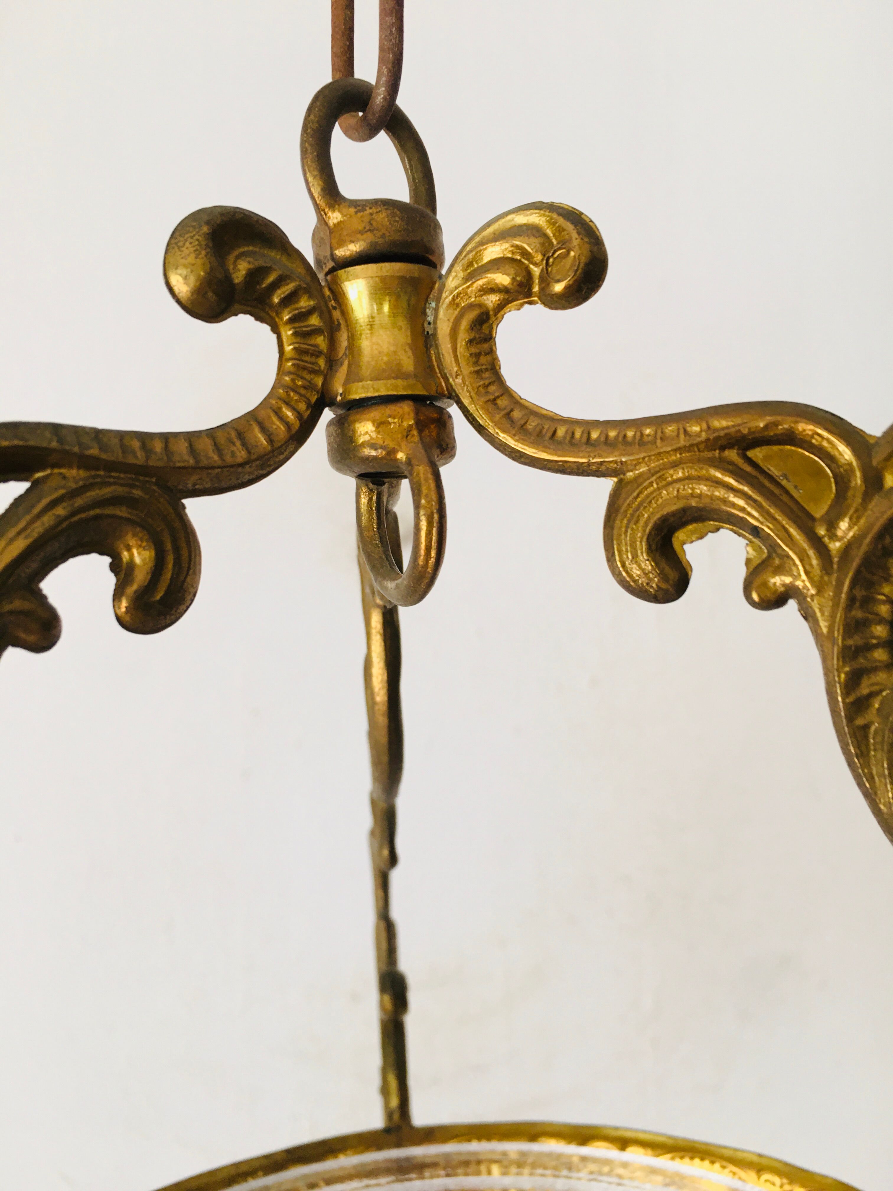 Brass ball chandelier