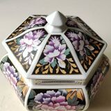 Bonbonnière/pot thé/Gingembre. Stylé Asiatique, Motifs floraux/pivoines. Décor Exclusiv, Made in Italy