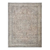 1970s Vintage Persian Handmade Wool Cotton Brown Area Rug 292x388