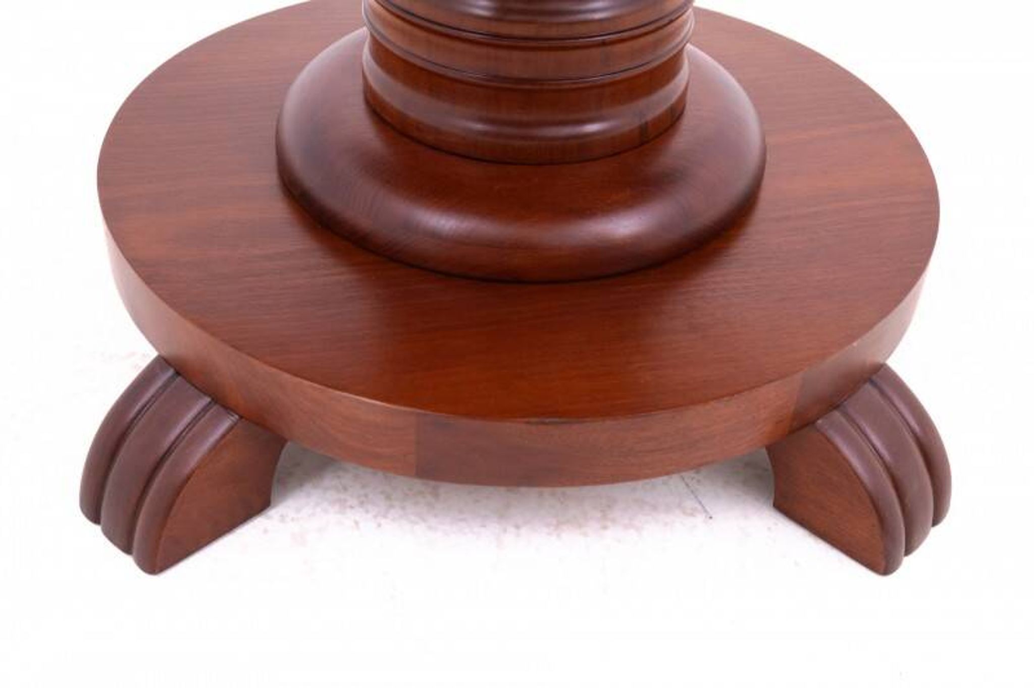 Antique round-top table from Northern Europe, around 1900. After renovation.