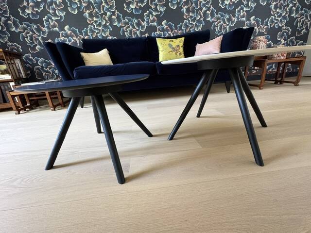 Lot de 2 tables basses Imperial Line UFO – Fenix bleu & marbre blanc