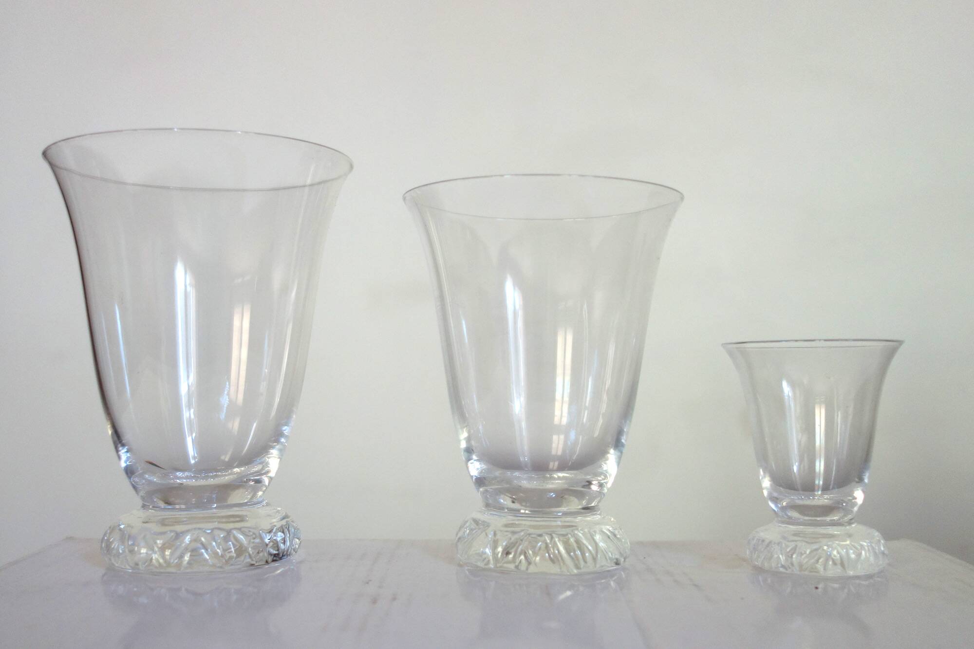 6 Daum digestif glasses, Kim model, mid-20th century