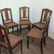 Set of 6 Louis XVI chairs in marquetry wood and caning.
