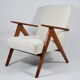 Vintage armchair VAR, restored, 1960s, beige, teak