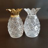 Salt and pepper design in pineapple shaped glass