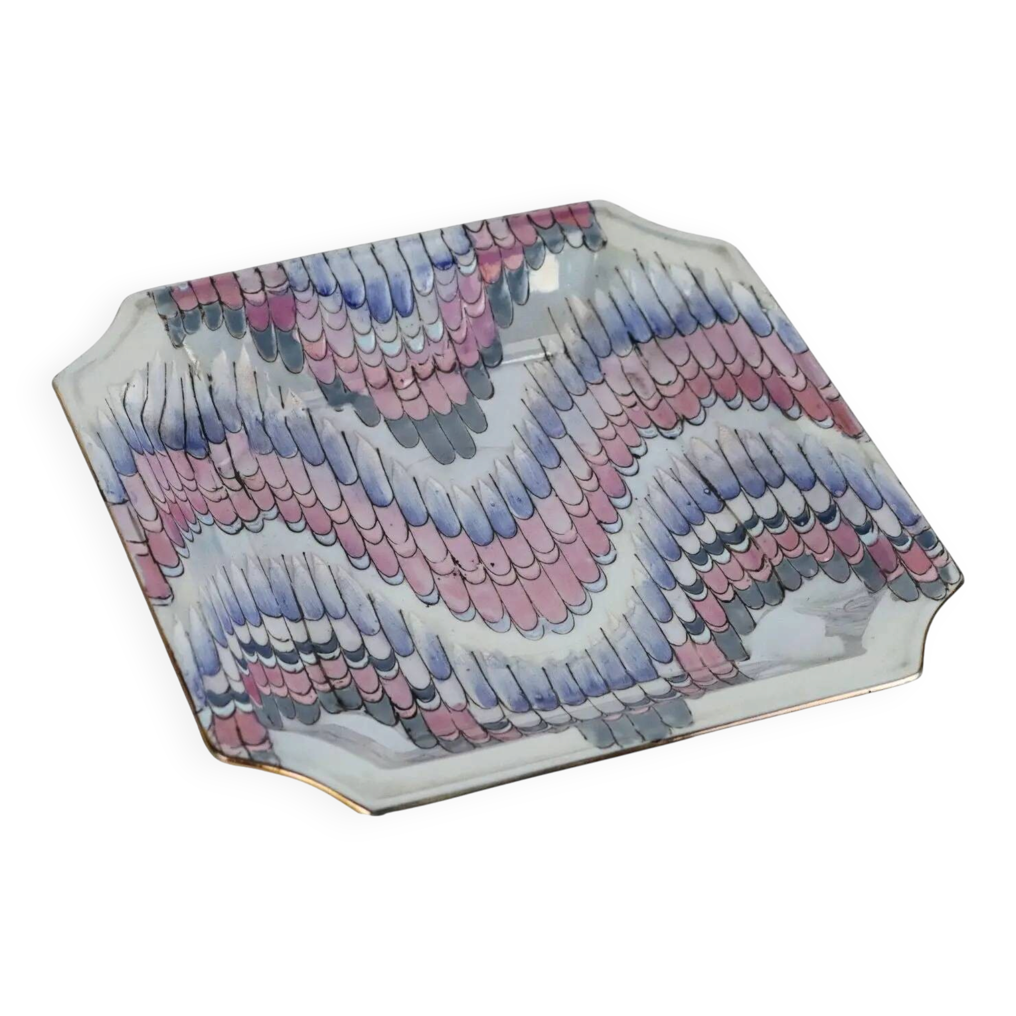 Vintage plate from the 1990s, ceramic decorative objects.