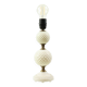 Vintage Table Lamp Frosted Milk Glass Brass Hobnail 1970s