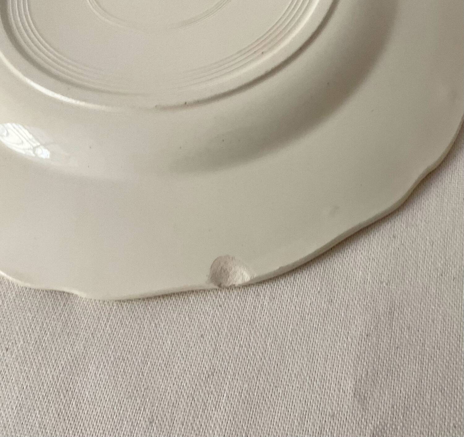 Set of 5 flat plates Sarreguemines – White earthenware – Bor