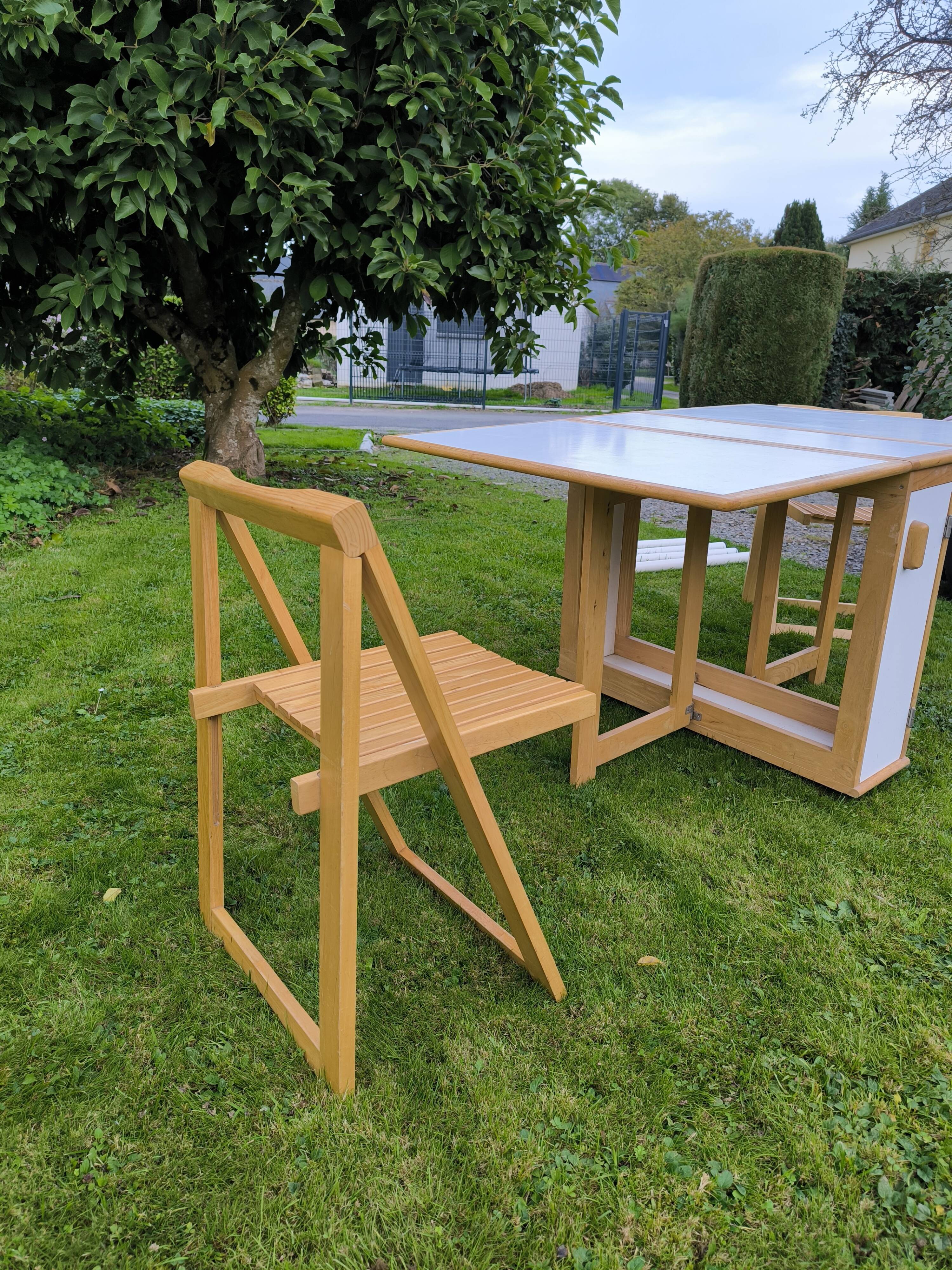 Set of 4 Aldo Jacober style chairs and butterfly table