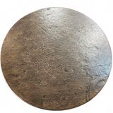 Round brutalis coffee table with brass / copper top / 1960s