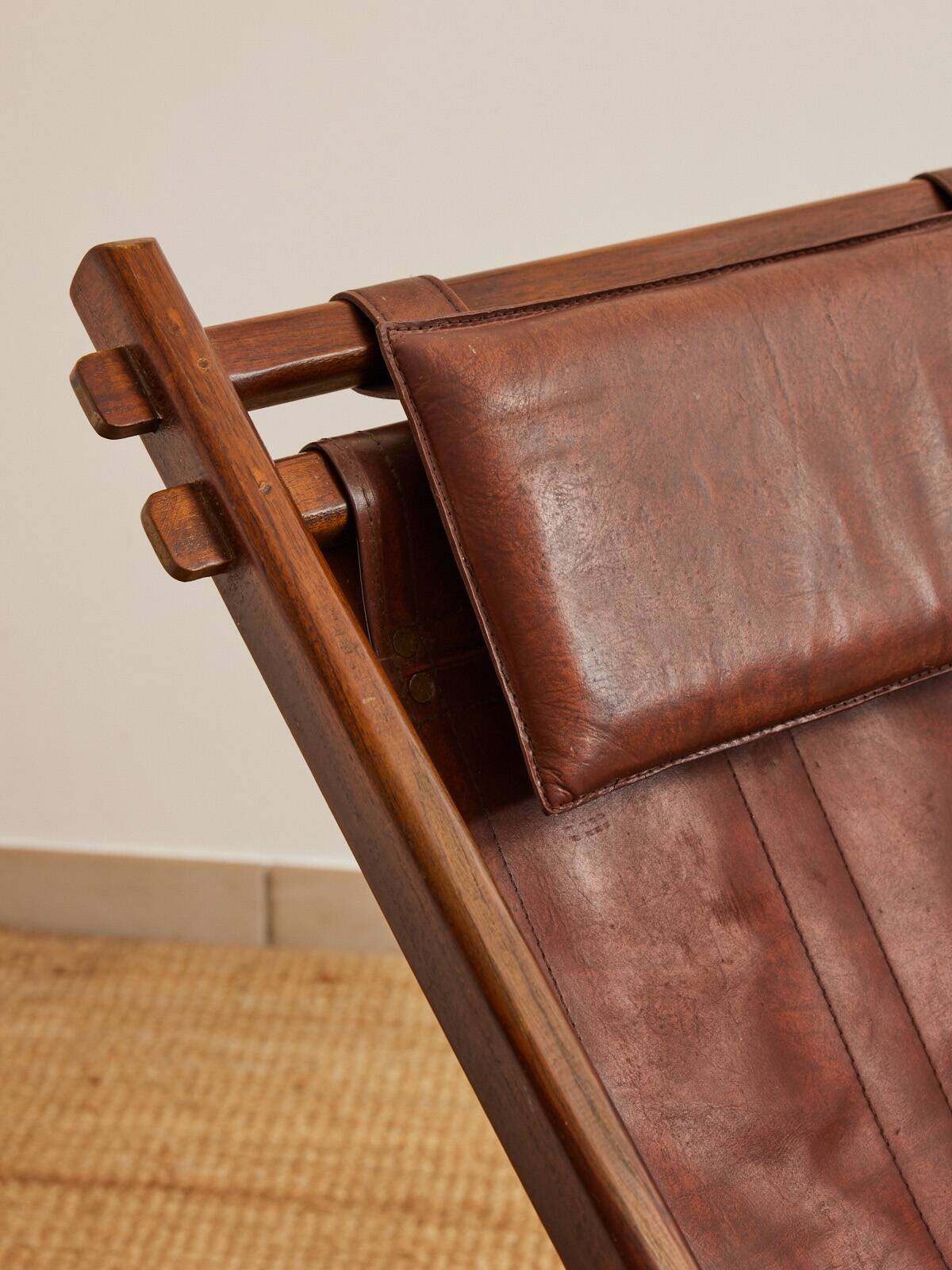 Vintage wooden deckchair