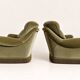 Pair of English style crapaud armchairs – 1960s – Olive green velvet