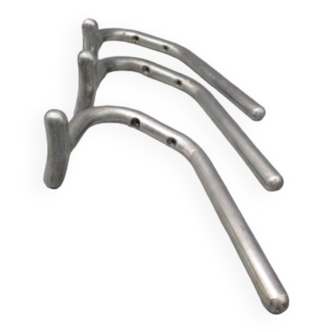 3 antique aluminum hooks