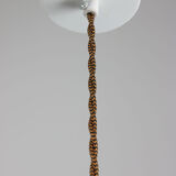 Vintage glass & brass salmon pendant lamp