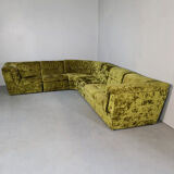 Vintage design modular sofa green velvet 'Groovy 70s'