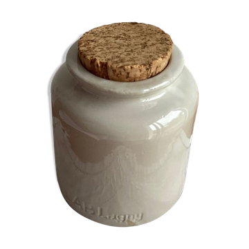 Old mustard pot in glazed stoneware LAB-Lagny with cork cap
